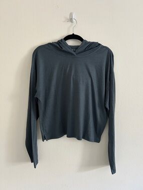 Unbound Merino Ultralight Hoodie Blue Medium NWOT